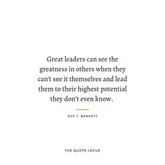 a quote on great leaders is shown in white