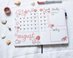 Calander Ideas, Instagram Calendar, Idea Journal, Bullet Journal August, Bujo Themes, Journal Goals, Boulet Journal, Bujo Layout