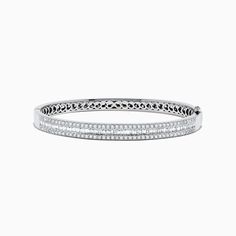 Effy Classique 14K White Gold Diamond Bangle 2.41 TCW White Gold Bangle With Vvs Clarity For Formal Occasions, Formal White Gold Bangle With Vvs Clarity, Classic White Gold Cuff Bracelet With Brilliant Cut, Formal White Gold Jubilee Bracelet Bangle, Formal White Gold Jubilee Bangle, Formal White Gold Bangle Bracelet, Classic Formal Cuff Bracelet With Diamond Cut, Classic White Gold Jubilee Bangle, Classic White Gold Diamond Cut Bangle