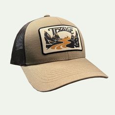 Trxstle Canyon Explorer Trucker Hat Urban Style Flat Bill Trucker Hat, Breathable Trucker Hat, 5-panel Style, Breathable Trucker Hat With 5-panel Design, One Size Outdoor Six-panel Fitted Hat, One Size Fits Most Six-panel Fitted Hat For Outdoor, Trucker Snapback Hat With Curved Bill For Camping, Trucker Hat With Curved Brim And Breathable Mesh, Trucker Hat With Breathable Mesh And Curved Brim, Six-panel Trucker Hat For Outdoor Activities