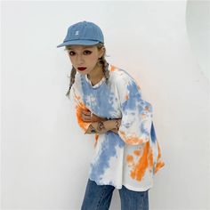 Loose Tie Dye Graphic Short Sleeve Shirt – Tomscloth Casual Half Sleeve Blouse, Casual Half-sleeve Tops For Day Out, Trendy Orange Cotton Blouse, Casual Half Sleeve Shirt For Fall, Casual Half Sleeve Fall Shirt, Trendy Half-sleeve Spring T-shirt, Trendy Half Sleeve Tops For Day Out, Casual Orange Shirt For Spring, Casual Orange Spring Shirt