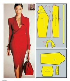 a woman's dress and purse is shown in this sewing pattern, with the cut outs