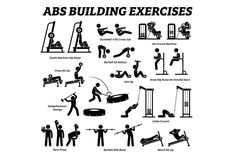 an exercise poster with some people doing different things