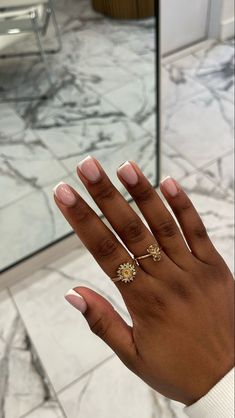 nail design for corporate baddies Short Square Clean Nails, Classic Short French Nails, French Tips Real Nails, Line Down Middle Of Nail, Natural Nails Acrylic Black Women, Simple Nails For Black Women, Simple Builder Gel Nails, Engagement Nails Black Women, Very Short Gel Nails Simple