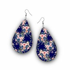 Blue Teardrop Flower Earrings For Pierced Ears, Blue Teardrop Flower Earrings With Ear Wire, Floral Earring, Earring Png, Png Floral, Rose Blush, Pink Blush, Editing Software, Technical Support