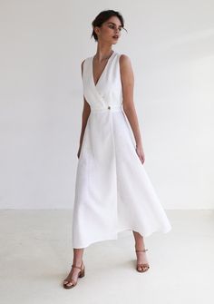 Linen Maxi Dress RIVIERA, Long Sleeveless Dress, White Linen Wrap Dress, Wrap Dress, Linen Dress , Summer Dress, Natural Linen Dress - Etsy Linen V-neck Sundress Maxi Dress, White Linen V-neck Maxi Dress, Elegant Linen Wrap Maxi Dress, Elegant White Wrap Dress For Beach, Elegant White Beach Wrap Dress, Linen Chic Maxi Dress, Summer Linen A-line Maxi Dress, Elegant Linen Maxi Dress For Brunch, Elegant Summer Linen Wrap Dress