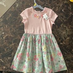 New With Tags. Age 7 To 8, Runs Small. Pink And Green Floral Cotton, With Underskirt. Pink Short Sleeve Cotton Dress, Pink Floral Print Dress For Playwear, Casual Pink Dress For Playtime, White Dress Spring, Summer Floral Dress, Halter Sundress, Girls Holiday Dresses, Pink Summer Dress, Velour Dress