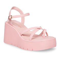 Dr Shoes, Womens Sandals Wedges, Strappy Wedges, Buckled Heels, Buckle Shoes, Platform Wedge Sandals, Womens Wedges, Madden Girl, Platform Wedges