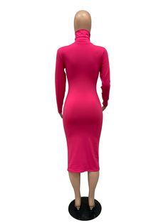 Sexy High-neck Thick Slim-fit Hip Dress Fitted Midi Length Maxi Dress For Club, Midi Length Bodycon Dress For Club, Club Midi Length Bodycon Dress, Stretch Solid Color Midi Bodycon Dress, Solid Color Midi Dress For Club, Knee-length Bodycon Midi Dress For Club, Bodycon Knee-length Midi Dress For Club, High Stretch Knee-length Dress, Stretch Midi Bodycon Dress For Club