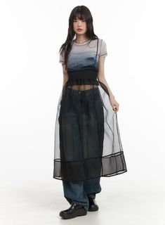 Black / S/M Acubi Style, Festival Trends, Tokyo Street Style, Mesh Maxi Dress, Festival Style, Prom Outfits, Midi Maxi Dress, Fashion Korean, Back To School Outfits