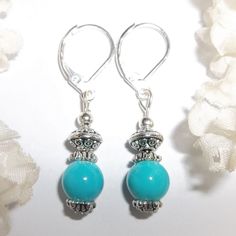 This Adorable Little Beaded Earring Set Is Brand New Nwt & Handmade By Me - Wvluckygirl. Done With Turquoise Blue Glass Beads And Antiqued Silver Toned Costume Jewelry Beads. The Pair Dangle & Drop From 925 Sterling Silver Lever Backs For Women's Pierced Ears. Measure 1 1/2 Inches Tall & 1/4 Inch Wide. Each Single Earring Weighs 1.8 Grams. Lightweight! Very Versatile Set. Buy It Now Before Someone Else Does!!! Dangly Dangling Leverback Closure Country Western Boho Bohemian Rustic Colorful Dainty Nickel Free Blue Southwestern Jewelry, Turquoise Earrings With Silver Beads, Southwestern Blue Jewelry With Ear Wire, Bohemian Blue Hypoallergenic Jewelry, Turquoise Silver Beads Drop Earrings, Turquoise Sterling Silver Earrings With Silver Beads, Chip Bead Jewelry, Bohemian Rustic, Beaded Earring