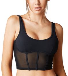 PRICES MAY VARY. Padded crop tank bra: It offers just the right amount of coverage and comfort. It's soft and friendly to your skin. The U-back provides excellent support and allows for freedom of movement during low-impact activities. Widen the straps to reduce shoulder pressure, also a great relief to you. Mesh bra for women: Designed combine sports and fashion which bra is low impact with mesh and no hanging strings. Sport bra tank tops for women yoga, pilates, fitness, running or can be used Low Back Yoga, Back Yoga, Athletic Skirt, Workout Crop Top, Crop Top Bra, Athleisure Outfits, Top Tank, Workout Tank Tops, Fitness Workout