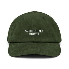 Wikipedia Editor Corduroy hat – SummerLaundry Hat Making, Dark Black, Cotton Twill, Hats