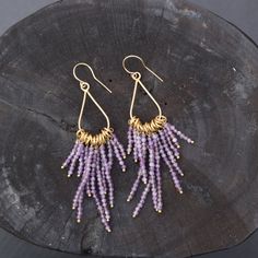 Amethyst Chandelier Earrings – Trendivine Handmade Amethyst Teardrop Crystal Earrings, Purple Teardrop Chandelier Earrings As Gift, Purple Teardrop Earrings With Natural Stones, Teardrop Purple Earrings With Natural Stones, Purple Teardrop Beaded Earrings, Purple Beaded Teardrop Earrings With Ear Wire, Purple Teardrop Beaded Earrings With Ear Wire, Bohemian Purple Chandelier Earrings With Ear Wire, Amethyst Wire Wrapped Drop Earrings