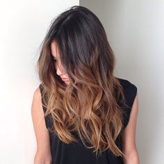 If I was going to go for a more natural look I'd rock an ombre like this x Brown Black Hair Color, Black Hair Color, Ombré Hair, Bohol, Ombre Hair Color, Hair Color And Cut, Brown To Blonde, Long Wavy Hair, Hair Envy