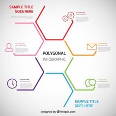 a colorful hexagonal info graphic is shown