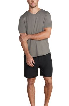 Stretchy and exceptionally soft, these roomy sweat shorts make a great choice for the gym, a relaxing afternoon or a night of sweet, sweet slumber. 7" inseam; 11 1/2" leg opening; 12 1/2" front rise; 17" back rise 87% polyester, 13% spandex Machine wash, tumble dry Imported Sporty Solid Color Pajama Shorts With Relaxed Fit, Casual Sleepwear With Built-in Shorts, Sporty Solid Color Relaxed Fit Pajama Shorts, Relaxed Fit Shorts For Relaxation, Casual Pajama Shorts With Relaxed Fit, Relaxed Fit Casual Pajama Shorts, Sporty Relaxed Fit Pajama Shorts For Relaxation, Relaxed Fit Activewear With Built-in Shorts For Lounging, Comfortable Short Length Lounging Activewear