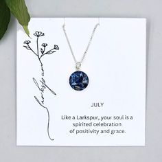 ** SAVE 20% WITH CODE BIRTHMONTH ** Elegance meets nature in this minimalist sterling silver necklace featuring genuine pressed birth month flowers encased in high-quality resin. Celebrate a unique connection to nature with flowers that represent each birth month. Our pendant's charm lies in its delicate design, crafted with precision and love. Choose your desired birth month flower to make this piece uniquely yours. Our necklace features a 16-inch sterling silver chain, you can upgrade your cha Minimalist Sterling Silver Necklace With Pressed Flowers, Sterling Silver Birth Flower Necklace For May Birthstone, Sterling Silver Birth Flower Necklace For May, Sterling Silver Birth Flower Jewelry For Birthday, Spiritual Sterling Silver Necklace With Birth Flower, Minimalist Sterling Silver Jewelry With Pressed Flowers, Sterling Silver Necklaces With Pressed Flowers, Sterling Silver Birth Flower Necklace For Birthday, Silver Jewelry With Pressed Flowers As A Birthday Gift