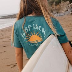 A tribute to golden hour. Vintage boxy surf t-shirt fit. Women's sizes. Outdoorsy Shirt, Skate Socks, Surf Apparel, Surf Tee, Surf Tshirt, Vintage Hawaiian Shirts, Vintage Surf, Surf Outfit, Boxy Tee