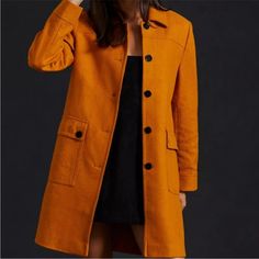 Nwot Anthropologie Maeve Textured Pea Coat Jacket Womens Size 8 Mustard Classic Worn By Sarah Horton Played By Linsey Godfrey On Day Of Our Lives Approx Measurements On Photos Open To Offers Please Check Photos Lj1 Key Words Only: Career, Office, Academia, Formal, Classic, Fall, Winter Fall Wool Office Coat With Pockets, Fall Office Wool Coat With Pockets, Fall Wool Coat For Office With Pockets, Single Breasted Long Sleeve Wool Coat For Fall, Fall Office Pea Coat With Pockets, Fall Button-up Wool Coat For Work, Button-up Wool Coat For Fall Workwear, Button-up Wool Coat For Work In Fall, Casual Button-up Wool Coat For Fall