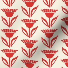 a red and white flower pattern is shown on the back side of a wallpaper