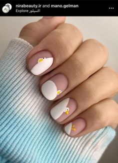 Halloweenský Makeup, Minimal Nails Art, Hello Nails, Duck Nails, Cute Simple Nails, Simple Gel Nails, Minimal Nails, Animal Nails, Her Nails