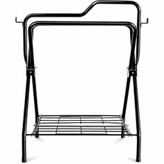 a black metal rack with two bars on the bottom and one bar attached to it