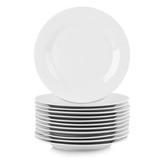 Add a touch of elegance and class with the Elama Professional Kitchen 12 Piece Porcelain Salad Plate Set in White. This beautiful timeless and fresh plate set goes great with any setting for every occasion. Dinner Plate Set, Casual Dinnerware, Professional Kitchen, Dinner Plate Sets, Salad Plate, Salad Plates, Dinnerware Sets, Dinner Plate, Plate Sets