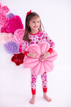 These pajamas are a perfect combination of comfort and style! Crafted from a blend of bamboo viscose and spandex fabric, they provide a soft and snug fit, while their adorable prints are sure to make them a sleepwear favorite. The breathable fabric keeps little ones comfy all night long. MATERIAL/FEATURES: -95% viscose from bamboo, 5% spandex -made from bamboo viscose not treated with any harsh chemicals -tagless for added comfort -buttery soft and great for sensitive skin **Colors may vary slightly from how they appear on your computer or smartphone screen** SIZING/FIT: -true to size and meant to be worn snug-fitting -size up when between sizes or for room to grow -models are wearing sizes 18-24M, 4T, and 6T -Please see size chart for sizing info. WASH/CARE INSTRUCTIONS: -machine wash col Cute Printed Sleepwear For Pajama Party, Pink Matching Sleepwear Set For Bedtime, Pink Matching Set Sleepwear For Bedtime, Cute Printed Sets For Pajama Party, Pink Matching Sleepwear Set For Loungewear, Pink Matching Set Sleepwear For Loungewear, Playful White Sleepwear For Lounging, Pink Matching Set Sleepwear For Lounging, Cute Printed Loungewear Sets