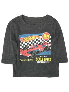 Jumping Beans Infant Boys Long Gray Hot Wheels Race Car T-Shirt Tee Shirt He will love wearing this cool gray long sleeved Hot Wheels "Scale speed" t-shirt! Infant sizes 60% Cotton 40% Polyester Made in China Payment We accept PayPal as our payment method. Immediate payment is required. If you have any questions about payment, please feel free to contact our customer support team. Return Policy We have a no hassle return policy If you are unhappy with your purchase, please contact us within 14 d Cotton Long Sleeve T-shirt With Front Print, Cotton Long Sleeve Graphic Tee, Graphic Tee With Front Print Long Sleeve, Long Sleeve Graphic Tee With Front Print, Hot Wheels Shirt, Car Outfit, Design Kaos, Boy Car, Car T Shirt