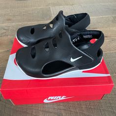 New In Box. Toddler-Little Kid Sizes. Nike Non-slip Sneakers For School, Nike Black Sneakers For School, Sandals Flip Flops, Kids Nike, Shoes Nike, Nike Black, Flip Flop Sandals, Black Nikes, Kids Shoes