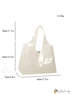 BirdinBag - Spacious Clear Beach Tote with Shoulder Strap Casual Rectangular Plastic Shoulder Bag, Casual Plastic Travel Bags, Casual Travel Bag Made Of Plastic, Large Capacity Plastic Shoulder Bag For Shopping, Casual Plastic Shoulder Bag For Daily Use, Casual Daily Use Plastic Shoulder Bag, Casual Rectangular Shoulder Bag With Clear Strap, Trendy Summer Bag With Clear Strap, Trendy Summer Bags With Clear Strap