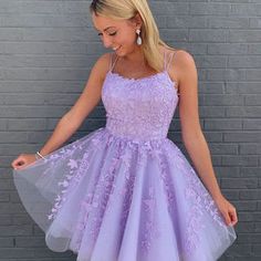 Sancta Sophia on Storenvy Purple Flowy Homecoming Dresses, Sage And Lilac Dress, Dama Purple Dresses, Grad Dress Short Grade 8, Lavender Short Prom Dress, Light Purple Dress Short Hoco, Graduation Dresses Grade 8, Grade 8 Dresses Graduation, Grade 7 Prom Dresses