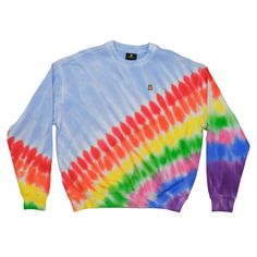 In Rainbows Sweatshirt Casual Rainbow Top For Winter, Casual Rainbow Tops For Winter, Rainbow Long Sleeve Sweatshirt For Winter, Hand Dyed Multicolor Relaxed Fit Sweatshirt, Casual Multicolor Sweatshirt With Ribbed Cuffs, Rainbow Long Sleeve Sweatshirt For Fall, Rainbow Cotton Sweatshirt For Winter, Long Sleeve Rainbow Sweatshirt For Fall, Casual Tie Dye Crew Neck Sweatshirt