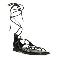 As one of the most iconic brands in the footwear industry, Steve Madden offers the trend you're looking for at an accessible price point. Manufacturer: Steve Madden Style Type: Gladiator Sandals Collection: Steve Madden Sleeve Length: Material: Manmade Fabric Type: Faux Leather Specialty: Metallic Sku: BH5718077 Size: 7.5.  Color: Black.  Gender: female.  Age Group: adult. Ankle Combat Boots, Sandals Collection, Womens Gladiator Sandals, Strappy Sandals Flat, Womens Sandals Summer, Footbed Sandals, Womens Sandals Wedges, The Trend, Iconic Brands