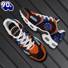 Boise State Broncos Tn Shoes Personalized Your Name, Football Team Shoes TN Shoes, also known as Tuned Air shoes, are a popular line of athletic footwear that combines style with advanced cushioning technology, are a striking blend of performance and style that have made a lasting impact in the sneaker world since their debut in the late 1990s. These shoes feature a distinctive design characterized by their colorful, dynamic silhouettes and visible air units in the sole. The Tuned Air technology Boise State Broncos, Boise State, Air Max Plus, Football Team, Air Max, Football, Sneakers