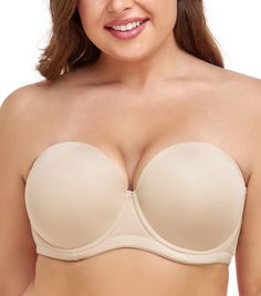 PRICES MAY VARY. ►DESIGN CONCEPT---Wekofi plus size strapless bra adapts the slip-proof silicone and underwire support, offer you a seamless and strapless look with a push-up support and no fear of slipping. ⭐FULL FIGURE---Full coverage bra greatly covers the breasts without squashing or pinching. Size is from 32B to 44DD, smaller and large busted women can find the best-fitting here.⭐Smaller cups like 34B,34C,34D,36B,36C,36D,38B,38C are 3-Row Hook and Eye closure, others are 4-Row Hook and Eye Best Strapless Bra, Girls Lifting, Multiway Bra, Beautiful Outdoor Wedding, Closure Design, Comfortable Bras, Lounge Lingerie, Full Coverage Bra, No Fear