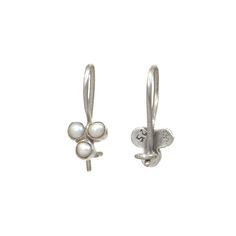 Three tiny little bezel set seed pearls, simple and sweet. Sterling silver 1/4" width 5/8" length with locking French earwire Rebecca Overmann, Mens Wedding Rings, Artistic Jewelry, Ring Collections, White Rose Gold, Mens Wedding Bands, Diamond Gemstone, Wedding Men, Chains Necklace