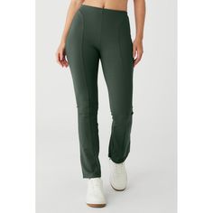 Switch Up Your Go-To Silhouette With The High-Waist 7/8 Zip It Flare Legging, Made With Our Sculpting, Breathable Interlock Fabric. It Has A Skinny Waistband And Invisible Zippers At Inside Legs, So You Can Customize Your Flare. Soft & Breathable Interlock Fabric 7/8 Length With Adjustable, Zippered Flare Legs Designed & Uniquely Fit To Flatter Every Size Wear-Tested By Our In-House Team For The Perfect Fit New Without Tags. Alo Yoga Straight Leg Pants For Fall, Alo Yoga Bottoms With Ribbed Waistband, Green Alo Yoga Activewear For Sports, Green Alo Yoga Athleisure Activewear, Alo Yoga Green Athleisure Activewear, Alo Yoga Stretch Bottoms In Solid Color, Alo Yoga Stretch Elastane Bottoms, Alo Yoga High Stretch Athleisure Bottoms, Alo Yoga Stretch Bottoms For Yoga