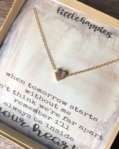 Sympathy/Grief Necklace - dainty womens necklace, inexpensive gift, ready to ship, sympathy gift, grief gift, encouragement gift 14 inch chain with 4 in chain extension. heart necklace. Choose gold or silver. Option to chose a gift ready gift box. Perfect for gift giving! (Wrapping may vary) Ready to ship. We offer gold and silver in this necklace. *Please note that jewelry is handmade and several hand-stamped charms are handmade and no two necklaces are exactly the same.* DID YOU KNOW? We can p Adjustable Meaningful Necklace For Best Friend, Meaningful Adjustable Necklace For Best Friend, Inspirational Adjustable Necklace For Best Friend, Dainty Hand Stamped Necklace For Mom, Inspirational Adjustable Necklace For Gift, Inspirational Adjustable Necklace As Gift, Meaningful Hand Stamped Charm Necklace Gift, Inspirational Charm Necklace For Best Friend And Mother's Day, Inspirational Hand Stamped Necklaces As A Gift