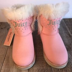 Powder/Baby Pink Juicy Couture Studded/Sparkling Rhinestone Toddler Girls Winter Boots With Warm Fur Lining Size 10. * Brand New * Never Worn* No Defects * Mc Bling, Juicy Couture Boots, Fur Winter Boots, Pink Juicy Couture, Girls Winter Boots, Girls Fur, Juicy Couture Shoes, Yummy Drinks, Toddler Girls