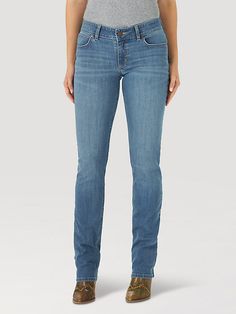 STRAIGHT LEG JEANS ARE OUR FAVORITE STYLE STAPLE Marked by their timelessness, our women's straight leg jeans are a style staple fit for every girl's closet. The mid rise sits just below the waist for a straight fit that's carried through to the leg opening. For women's everyday jeans that fit snugly around your favorite shoes, the styling of a straight leg can't be beat. With Wrangler® jeans for women, you can count on quality that looks good and fits just right. Everyday Jeans, Girl Closet, Women Essentials, Wrangler Jeans, Jeans For Women, Clothing Ideas, Every Girl, Straight Leg Jeans, Leg Jeans