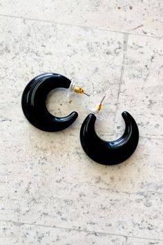 Simply You Earrings - ShopSpoiled Black Hoops Earrings, Hoops Earrings, Hair Accessories, Black