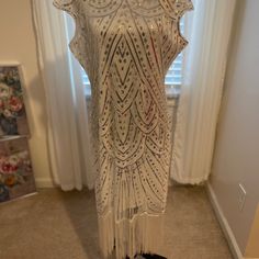 Brand New Dress. Size Large. Flapper Dress, New Dress, Colorful Dresses, Sequin, Color White, Womens Sizes, Womens Dresses, Brand New, Dresses