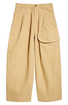 Anderson transplants a blatantly utilitarian cargo pocket onto day-at-the-office twill trousers, nurturing a new hybrid into bloom for the fall '24 season. 32" inseam; 26" leg opening; 15" front rise; 18" back rise (size 48EU) Zip fly with button closure Front slant pockets; back welt pockets; cargo flap-patch pocket 100% cotton Machine wash, line dry Made in Portugal Designer Clothing Twill Trousers, Fall 24, Jw Anderson, Cargo Pocket, Fabric Gift Bags, Cargo Trousers, Fabric Gifts, Nordstrom Store, Free Fabric