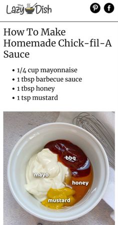 Chick Fil A Sauce, Homemade Sauce Recipes, Idee Pasto, Condiment Recipes, Copykat Recipes, Makanan Diet, Läcker Mat, Deilig Mat, Food Recepie