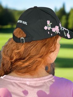 Get ready to blossom this spring with our Flower Hat! This cherry blossom ball cap will make you stand out on and off the course. Embrace the spring vibes with this playful and stylish hat. Two colors, black or white with pink cherry blossoms Adjustable with buckle closure Cotton fabric Black Baseball Cap With Curved Visor For Spring, Outdoor Baseball Cap For Spring, Trendy Snapback Baseball Cap For Spring, Outdoor Spring Baseball Cap, Trendy Pink Baseball Cap For Spring, Black Spring Hat With Curved Visor, Pink Hats For Outdoor Spring Events, Black Curved Brim Baseball Cap For Spring, Spring Adjustable Baseball Cap With Curved Visor