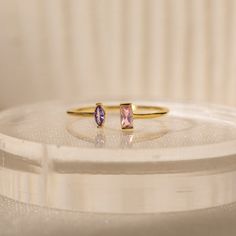 Custom Duo Marquise Baguette Birthstone Ring Gemstone Stackable Rings With Baguette Cut For Gift, Gemstone Stackable Rings, Baguette Cut As Gift, Open Diamond Ring, Open Wedding Band, Agate Wedding Ring, Textured Gold Ring, Diamond Wrap Ring, Delicate Gold Ring, Silver Promise Rings