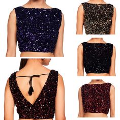 Item Description * Women's Velvet Sequin Boat Neck Suitable Readymade Crop Top Bollywood Partywear Saree Blouse. * Size: To Find The Size That Fits You Best Please Check Our Brand Size Chart Before Ordering. * Fabric: Velvet Sequin. * Sale For: 1 Blouse * Blouse Type: Padded Blouse with Cotton Inner Lining. * Closure Type: Back Hook & Eye or Dori. * Care Instructions: Hand Wash or Dry Clean Only. Disclaimer: The actual color of the product slightly vary from the image due to photographic light or monitor's display. * USE:This Readymade blouse is paired with a Saree, Lehenga, Skirt, Dupatta or wear like Crop-Top for Girls/Women. * Note: This Is A Custom Made Sari Blouse As Per Your Size. You Can Customize Size And Design As Per Your Choice And Contact Us Any Time Through Mails. If You Want Sleeveless Motif Choli For Parties, Sleeveless Set With Unstitched Blouse For Diwali, Sleeveless Bollywood Lehenga For Diwali, Sleeveless Sets With Unstitched Blouse For Diwali, Sleeveless Party Wear Sets For Festivals, Bollywood Sleeveless Sets For Celebration, Sleeveless Blouse Piece With Self Design For Diwali, Sleeveless Self Design Blouse Piece For Diwali, Sleeveless Blouse With Motifs For Festive Occasions