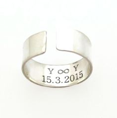 Custom engraved band ring. Personalized wide sterling silver Thumb Ring for her. Birthday present for women. Wide quote ring for her. Inspirational quote rings. Birthday gift for her Real solid Sterling Silver band ! Size is Adjustable! You can bend the ring a little to open and close it on your finger and it will stay in the shape you need Wonderful thumb ring, personalized as you want. Beautiful, unusual, interesting gift idea. This special ring will be created exclusively for you. I'll custom Inspirational Silver Rings For Anniversary, Hypoallergenic Adjustable Engraved Wedding Ring, Custom Text Adjustable Rings As Gifts, Adjustable Meaningful Rings As Gift, Meaningful Adjustable Rings As Gift, Custom Text Engraved Silver Ring For Gift, Adjustable Rings With Custom Text For Gifts, Custom Text Adjustable Rings For Gifts, Adjustable Stackable Open Band Rings For Anniversary